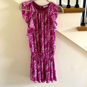 Ramy Brook silk pink snakeskin print dress size small.